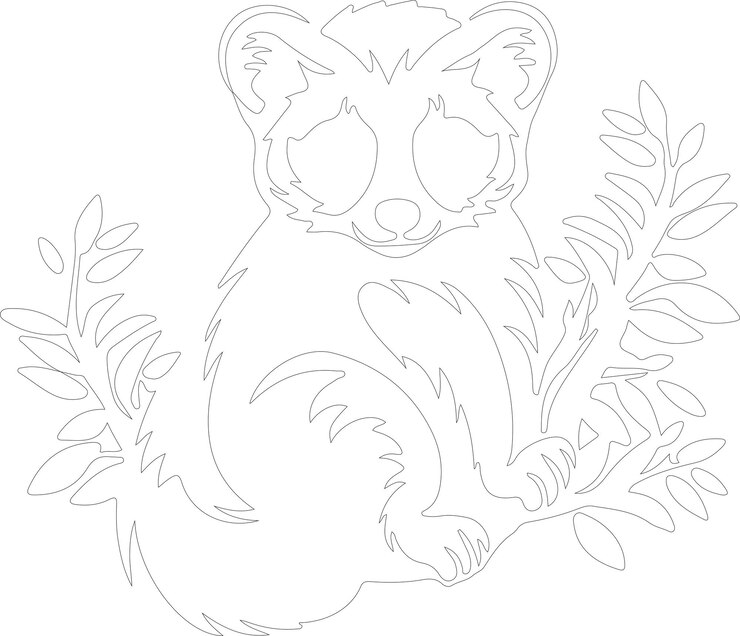 Vetor um rato com um padrão de folhas e um desenho animado
