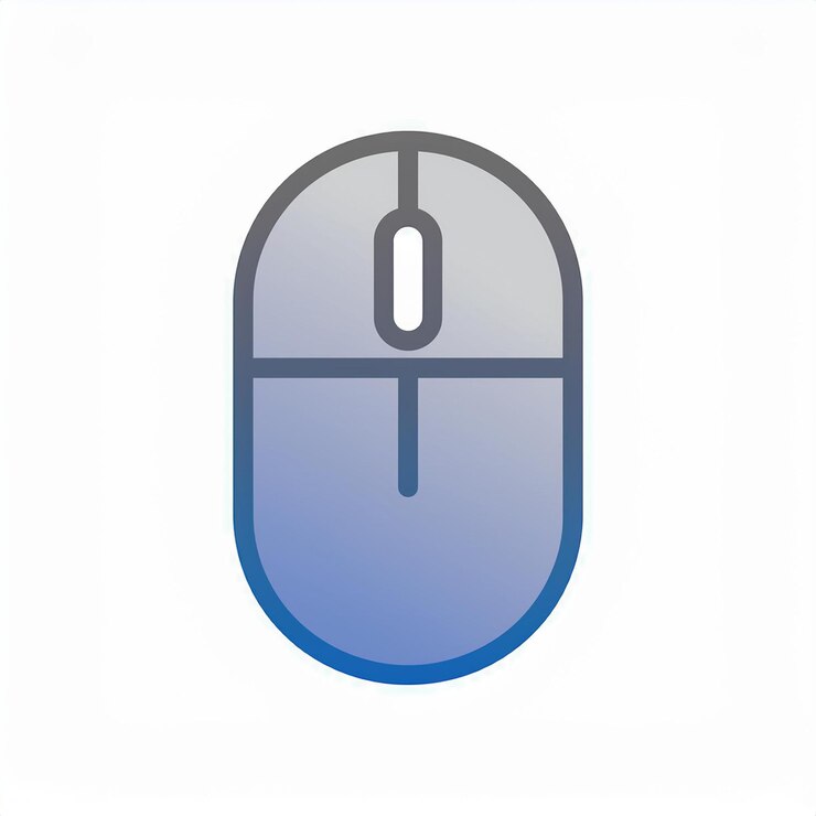 Vetor um rato de computador com um fundo azul e um oval azul