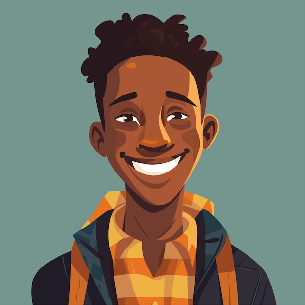 um Retrato e avatar de homem Riso e alegria, sorriso e calma Personagem de desenho animado