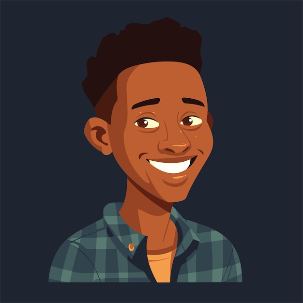 um Retrato e avatar de homem Riso e alegria, sorriso e calma Personagem de desenho animado