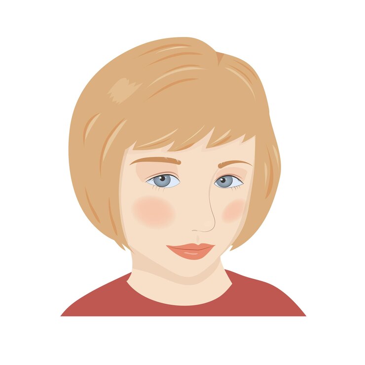 Vetor um retrato vetorial de uma menina bonita e jovem