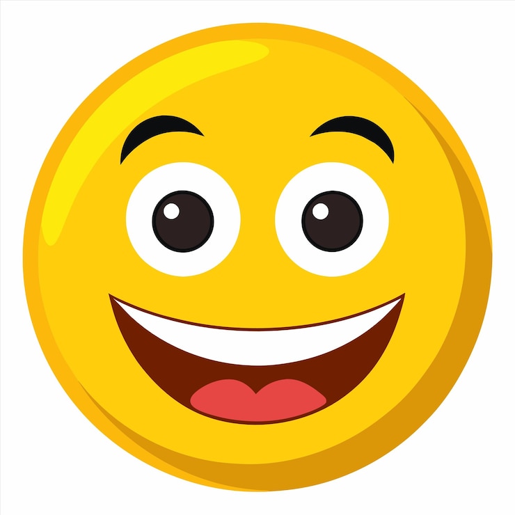 Vetor um rosto sorridente amarelo com um sorriso que diz "smiley quot"