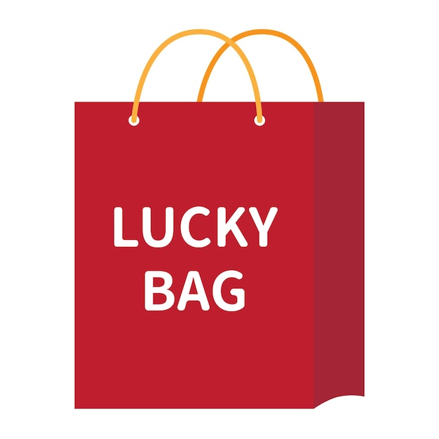 Vetor um saco de sorte vermelho fukubukuro compras em saco de venda ícone