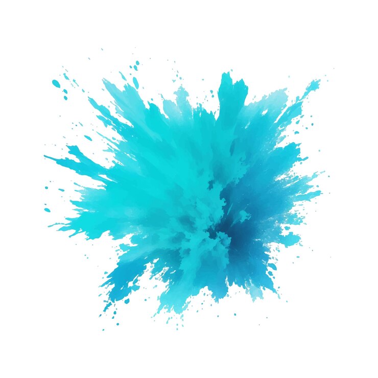 Vetor um salpico azul de água é mostrado com um salpigo azul de pintura
