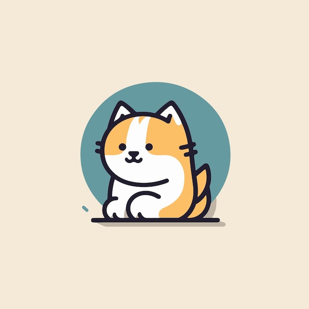 Um shiba e um logotipo de gato desenho animado simples