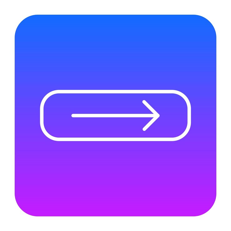 Vetor um sinal azul e roxo com uma flecha apontando para a direita