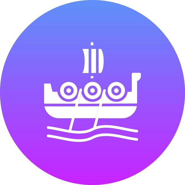 Vetor um sinal azul e roxo que diz um barco