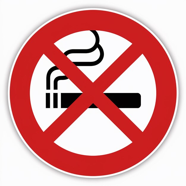Um sinal de proibido de fumar com um sinal de proibição de fumar