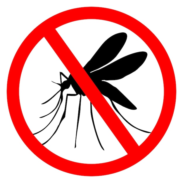 Um sinal que diz mosca e um mosquito