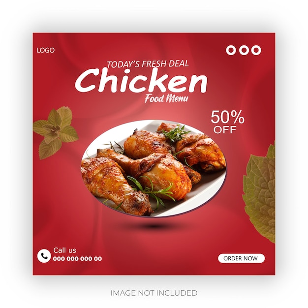 Um sinal vermelho que diz que a comida de frango é grátis