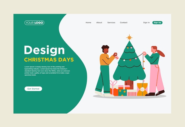 Um site projeta para um fundo de ilustrações vetoriais de dia de natal