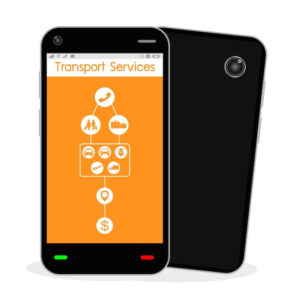 Um smartphone com aplicativo de serviço de transporte