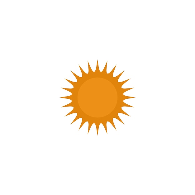 Um sol com um centro laranja brilhante e um fundo branco