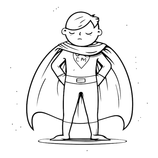 Um super-herói com uma capa vermelha ao estilo dos desenhos animados.
