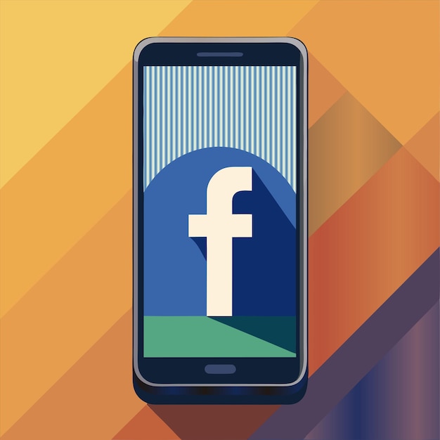 Um telefone com o logotipo do Facebook