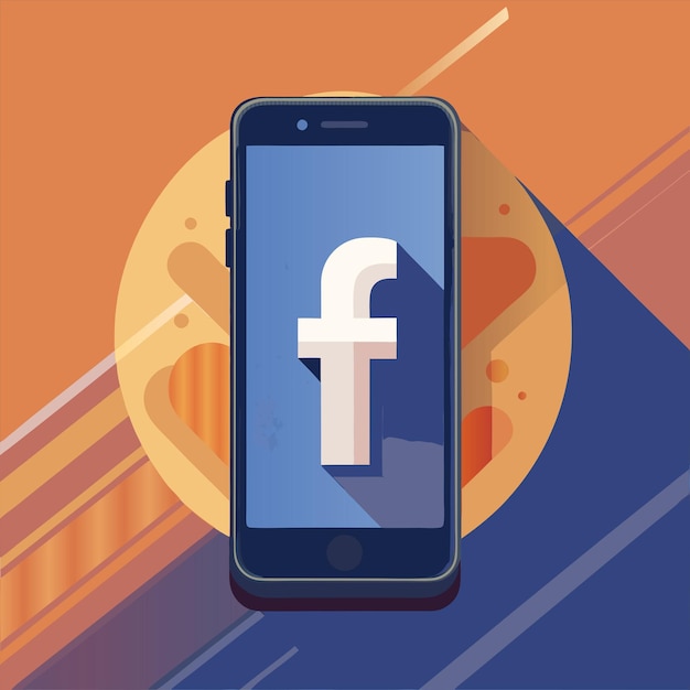 Um telefone com o logotipo do Facebook