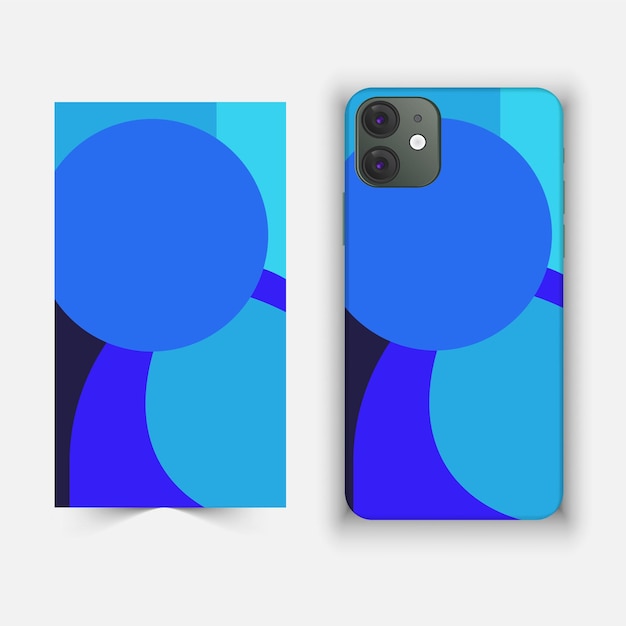 um telefone com um design azul e verde