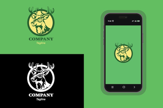 um telefone verde com o logotipo da empresa para a empresa