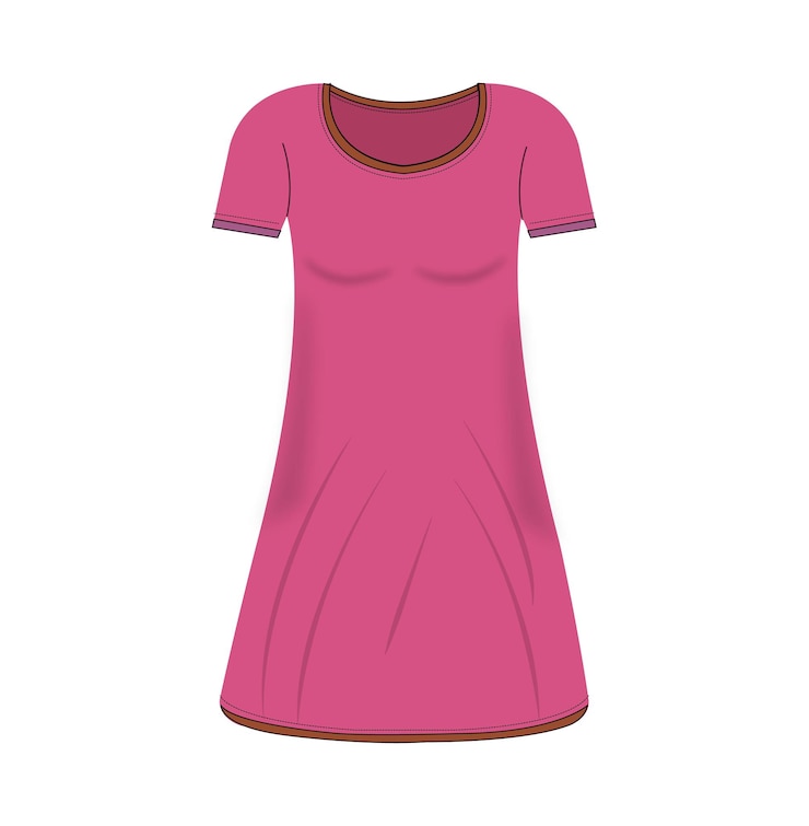Vetor um top rosa com uma cadeia de ouro na frente