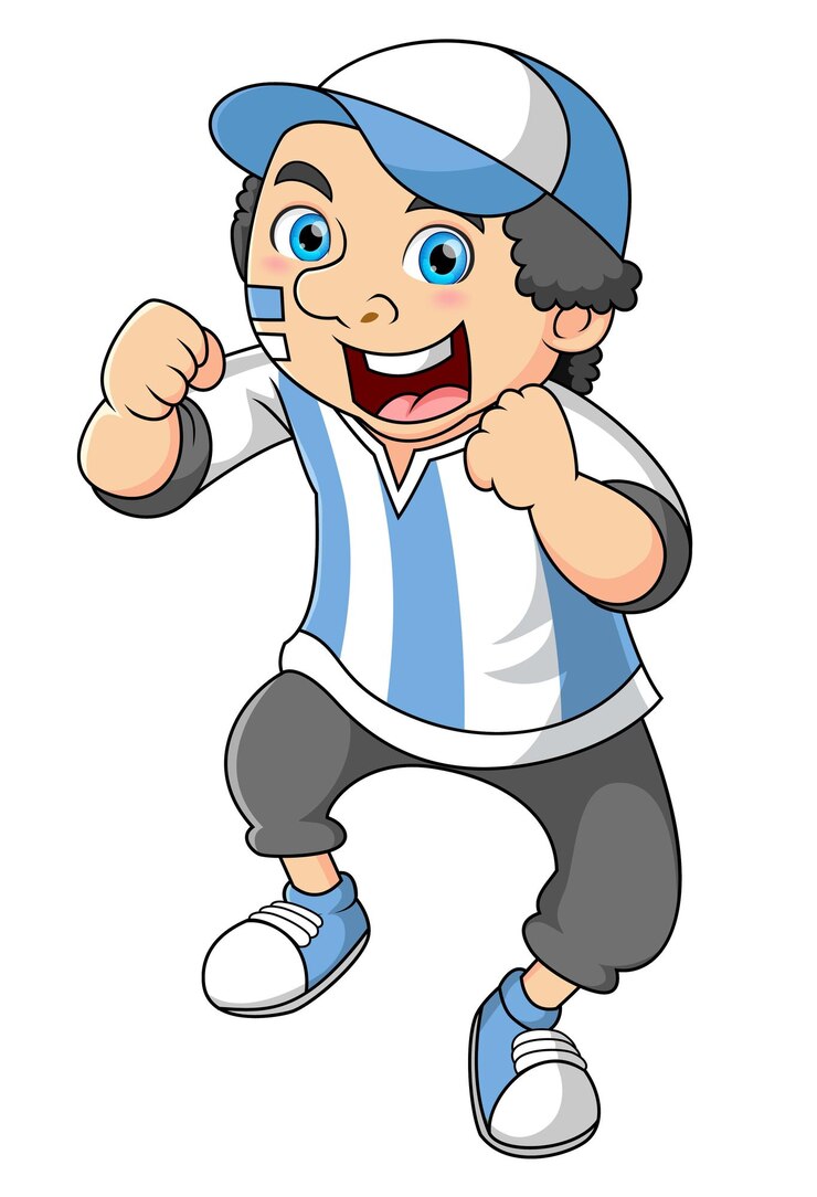 Vetor um torcedor de futebol dando apoio ao seu time