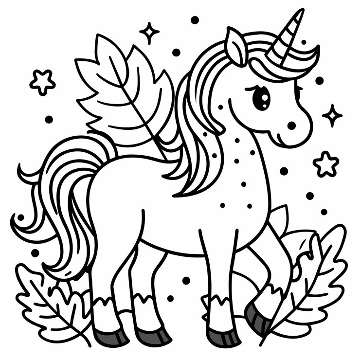Vetor um unicórnio de desenho animado com asas e asas nele