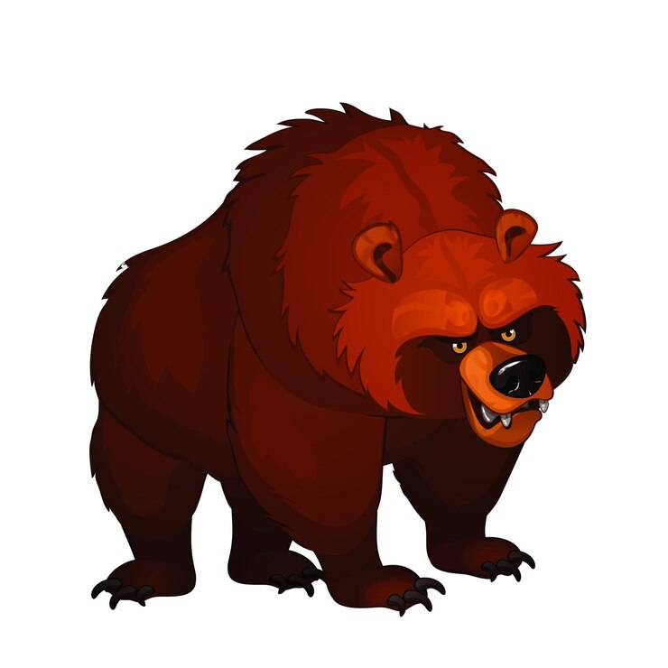 Vetor um urso com um grande sorriso no rosto