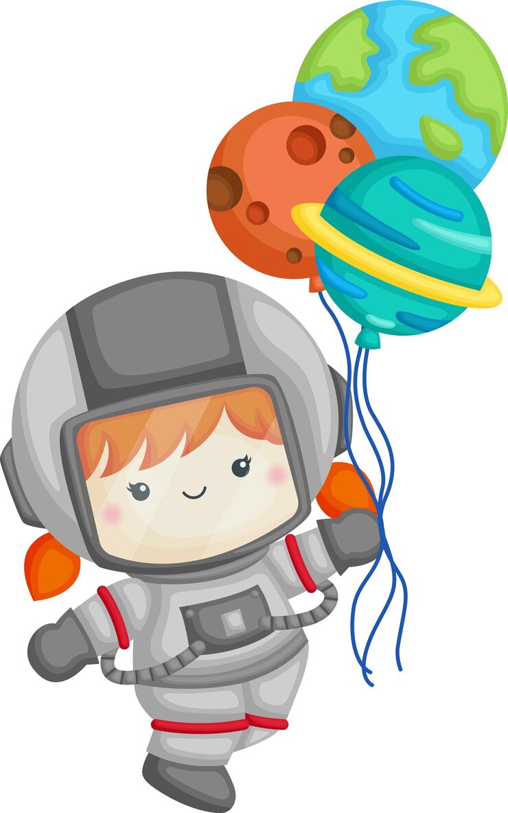 um vetor de astronautas de uma linda garota