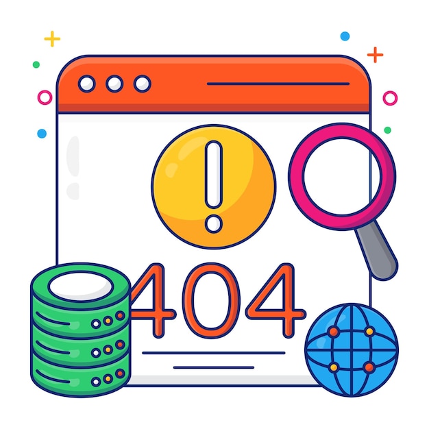 Vetor um vetor de erro de design criativo 404