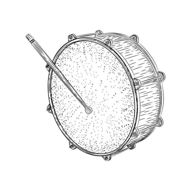 Vetor um vetor de ilustração de tambor musical