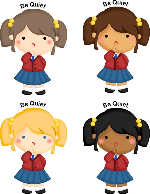 um vetor de meninas calando