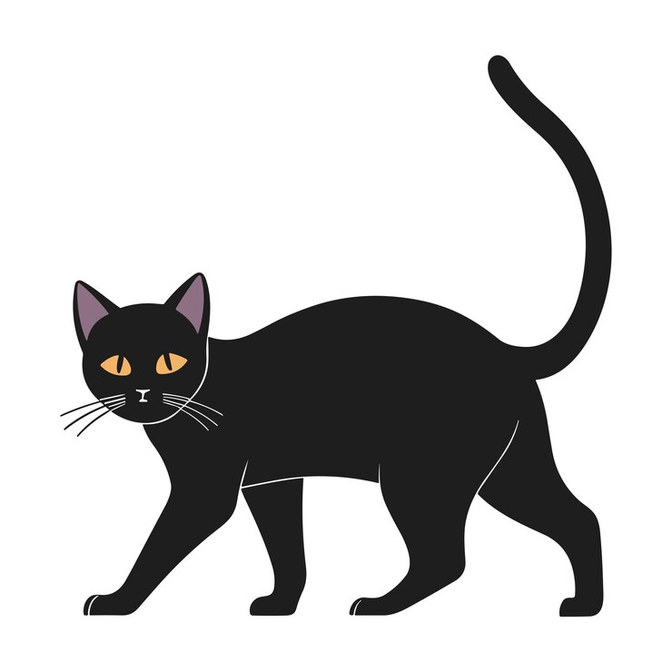 Vetor um vetor de silhueta de gato de halloween