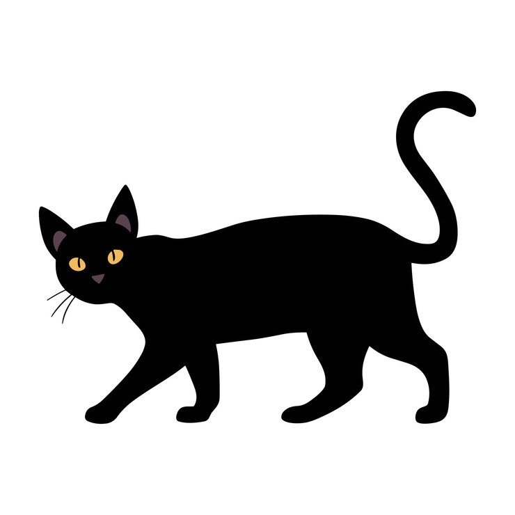 Vetor um vetor de silhueta de gato de halloween