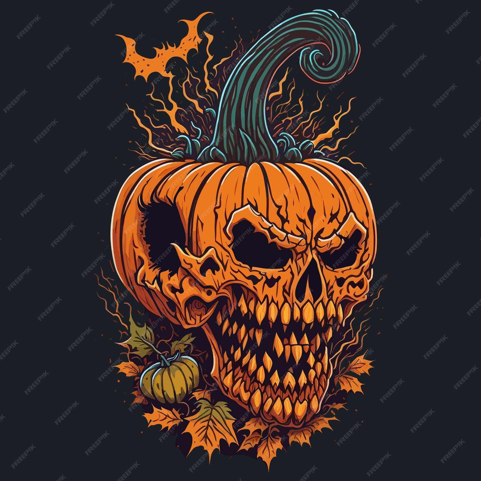 modelo de plano de fundo de halloween com cara de abóbora assustadora  2561127 Vetor no Vecteezy