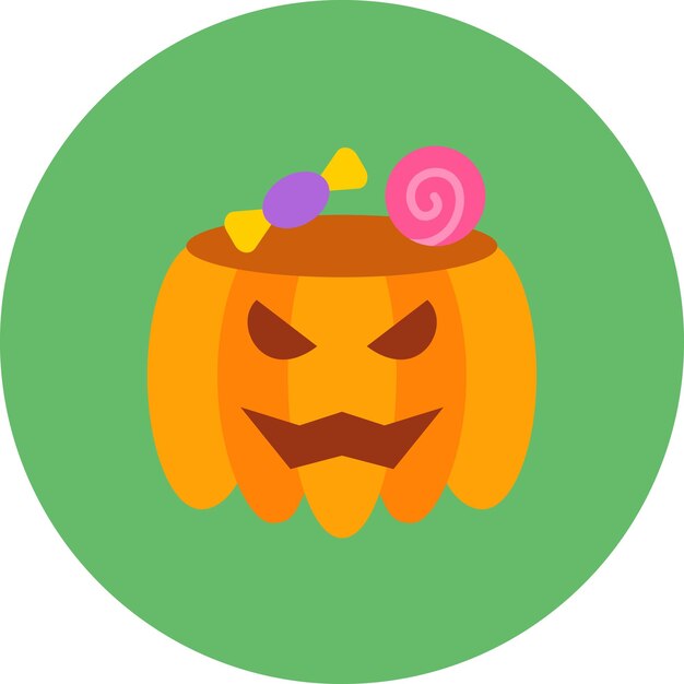 Vetor uma abóbora de halloween com uma cabeça de halloween