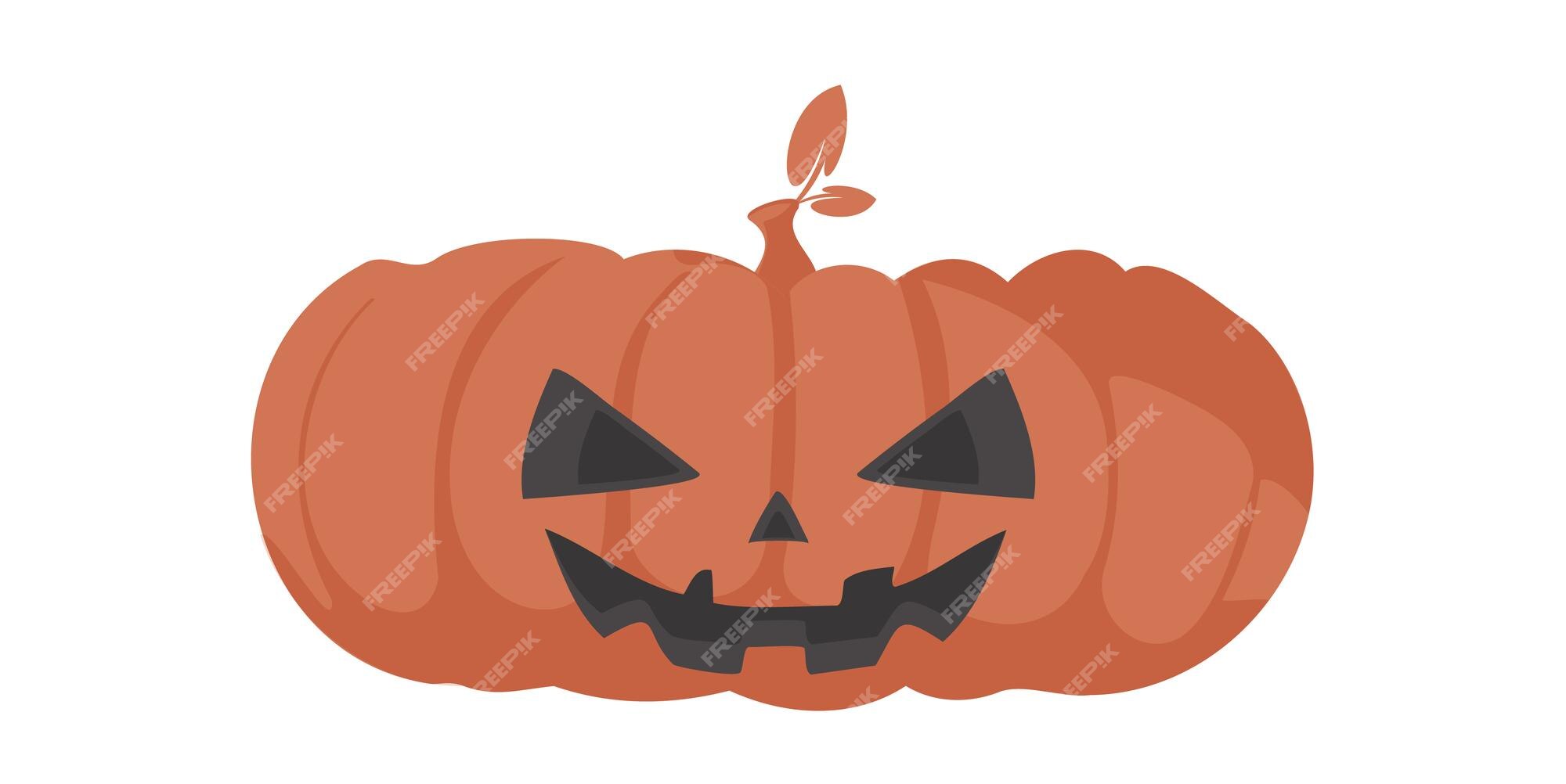 Ilustração de cara assustadora de halloween de abóbora