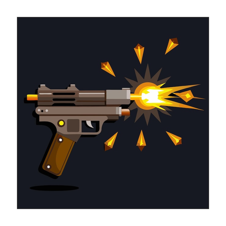 Vetor uma arma com a palavra "arma" escrito nela.