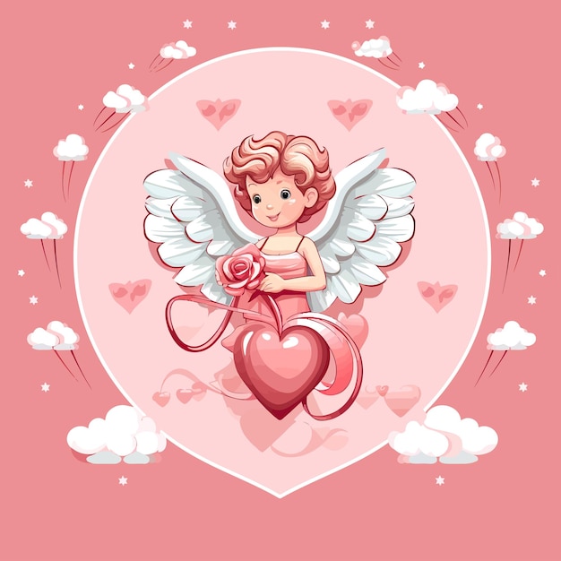 Uma arte vetorial de cupido valentine