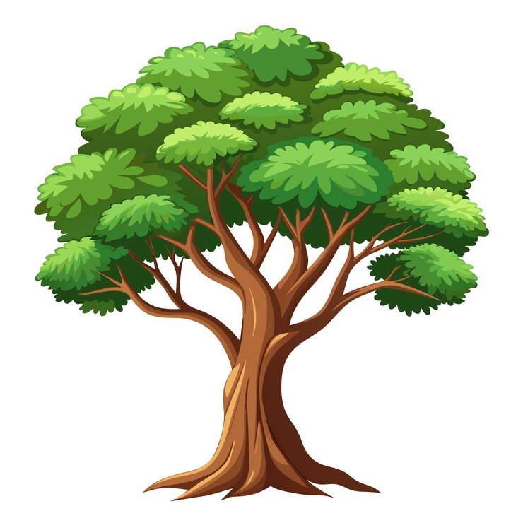 Vetor uma árvore com uma árvore em cima e um desenho de uma árvore no topo
