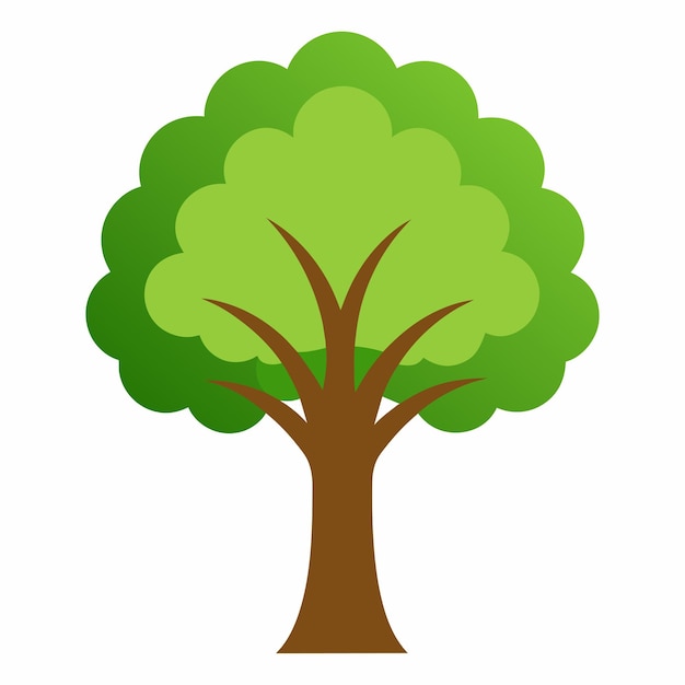 Uma árvore verde com uma árvore verde no topo