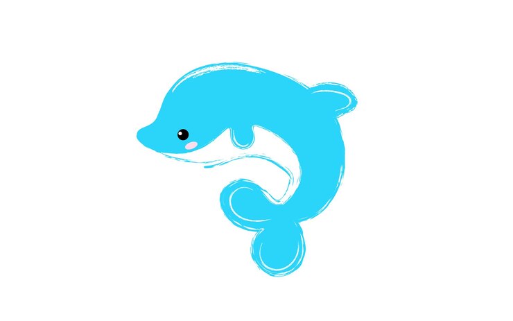 Vetor uma baleia azul com uma cauda azul