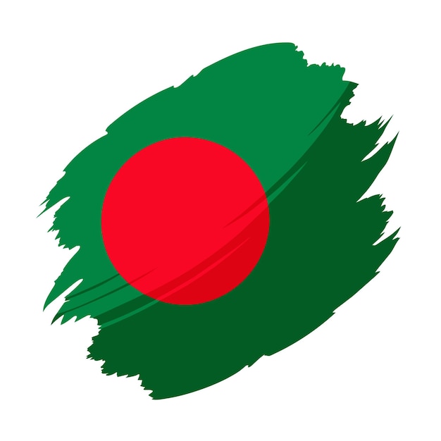 uma bandeira com a bandeira de Bangladesh de cores verde e vermelha