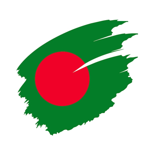 Vetor uma bandeira com a bandeira de bangladesh de cores verde e vermelha