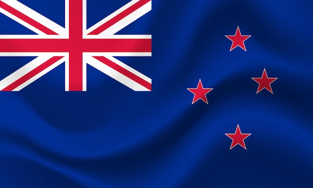 Vetor uma bandeira da nova zelândia com a bandeira da nova zelândia.