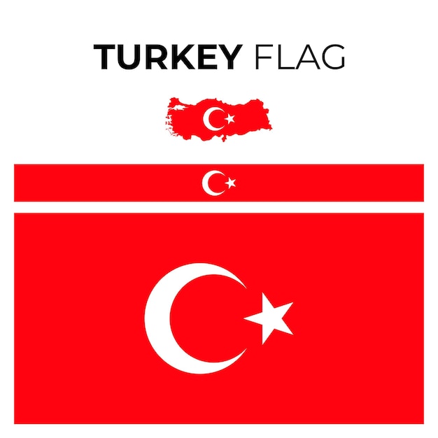 Vetor uma bandeira da turquia com uma estrela nela