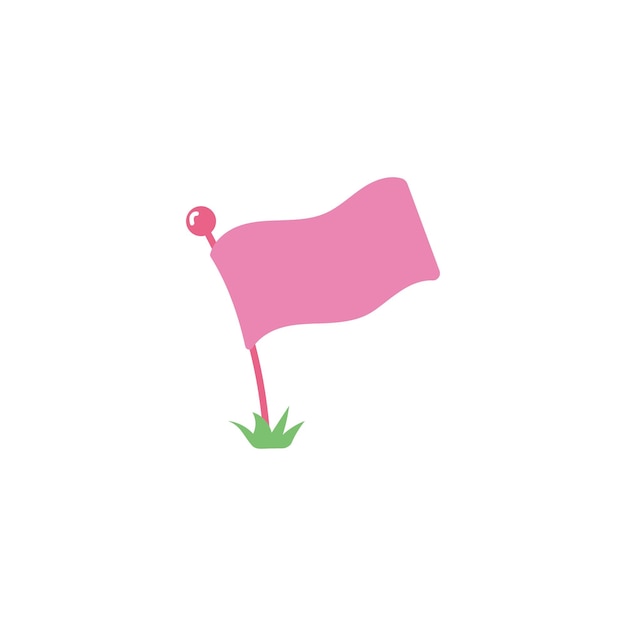 Uma bandeira rosa com uma flecha rosa apontando para a direita