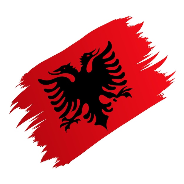 Vetor uma bandeira vermelha da albânia com uma águia preta