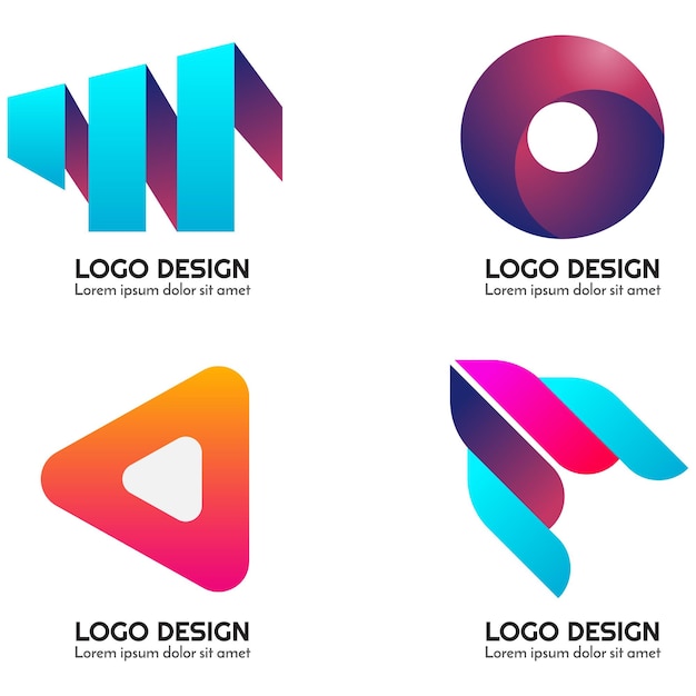 Vetor uma bela coleção de designs de logotipos totalmente editáveis em vetor eps