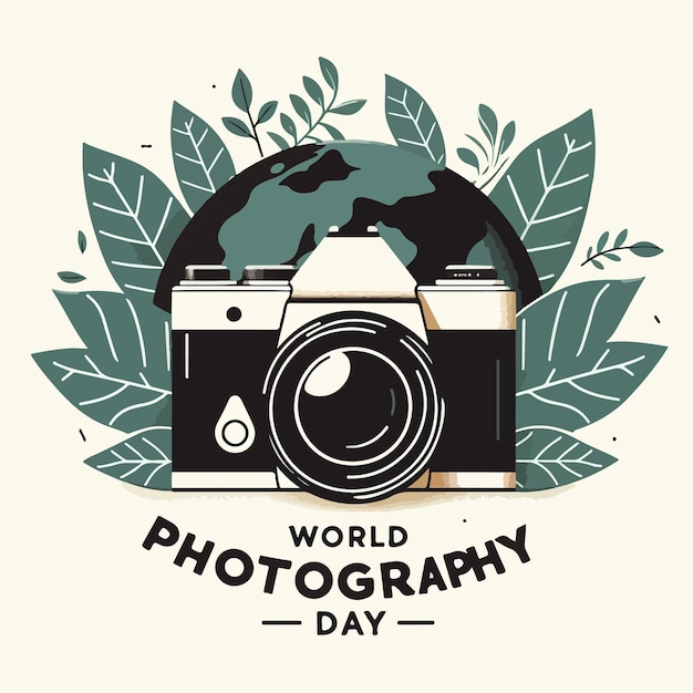 Uma bela ilustração de câmera isolada conceito do dia mundial da fotografia