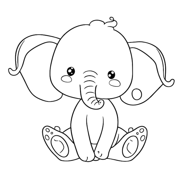 Vetor uma bela ilustração vetorial de um bebê elefante