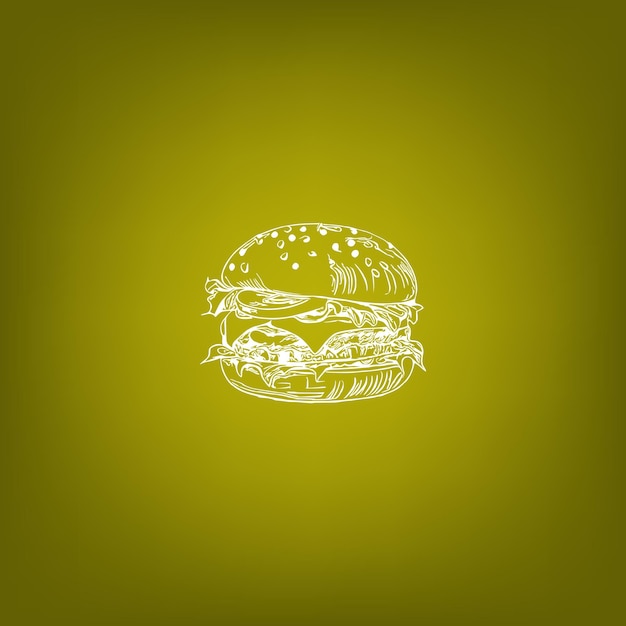 Uma bela linha de arte burger vector